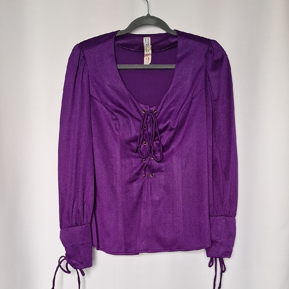 Y.E.S. From California Elegant Purple Women's Top Vintage Ren Faire
